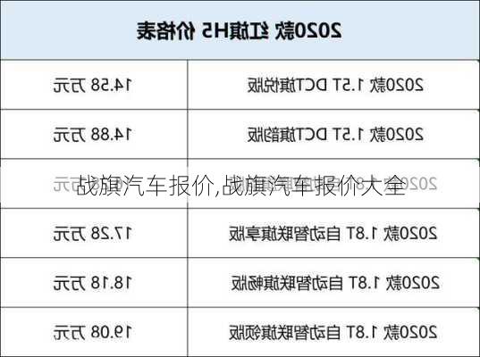 战旗汽车报价,战旗汽车报价大全