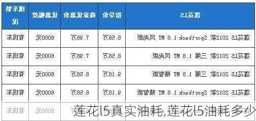 莲花l5真实油耗,莲花l5油耗多少